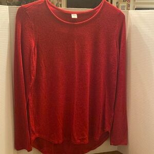 Red light weight long sleeve sweater top